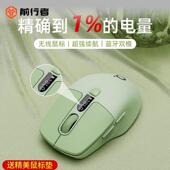 前行者Q1无线 人体 线蓝牙屏显滑鼠女生笔记型电脑办公静音充电款