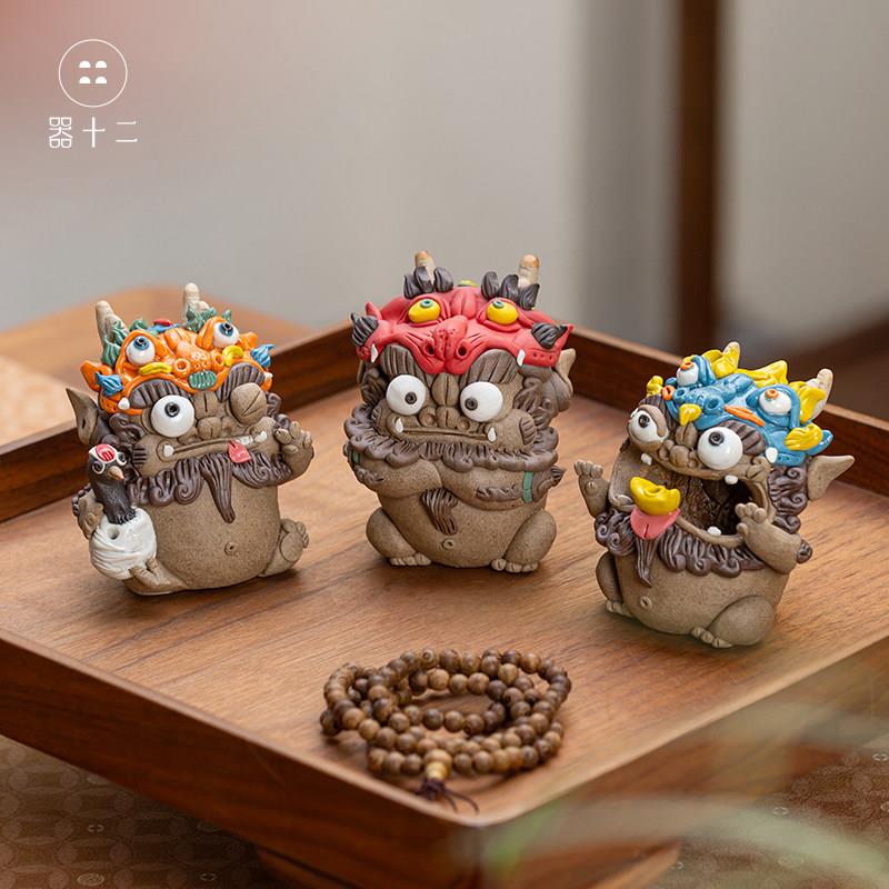 器十二陶瓷生肖龙骑士摆件吉祥物茶宠摆件精品可养倒流香线香香炉