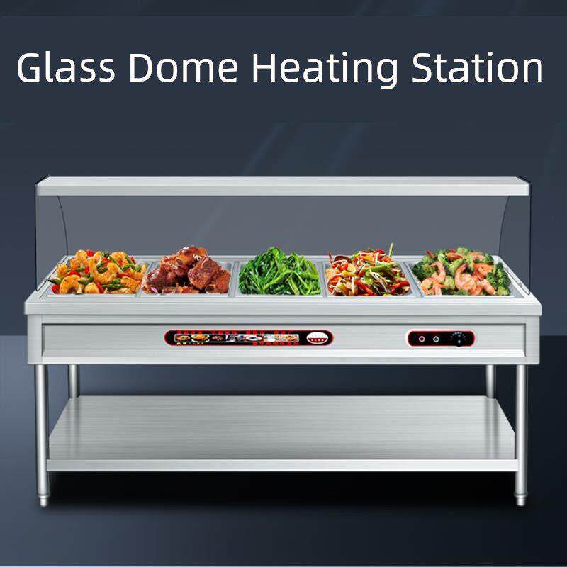 玻璃罩快餐保温台商用不锈钢售饭台浏阳蒸菜台饭店保温餐车可定制