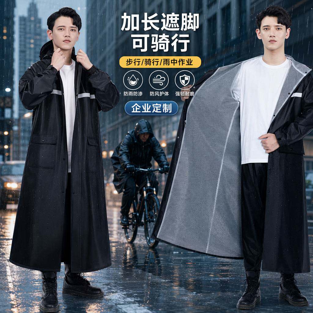 德国进口雨衣长款时尚连体户外男女单人防暴雨披加大全身拉链成人