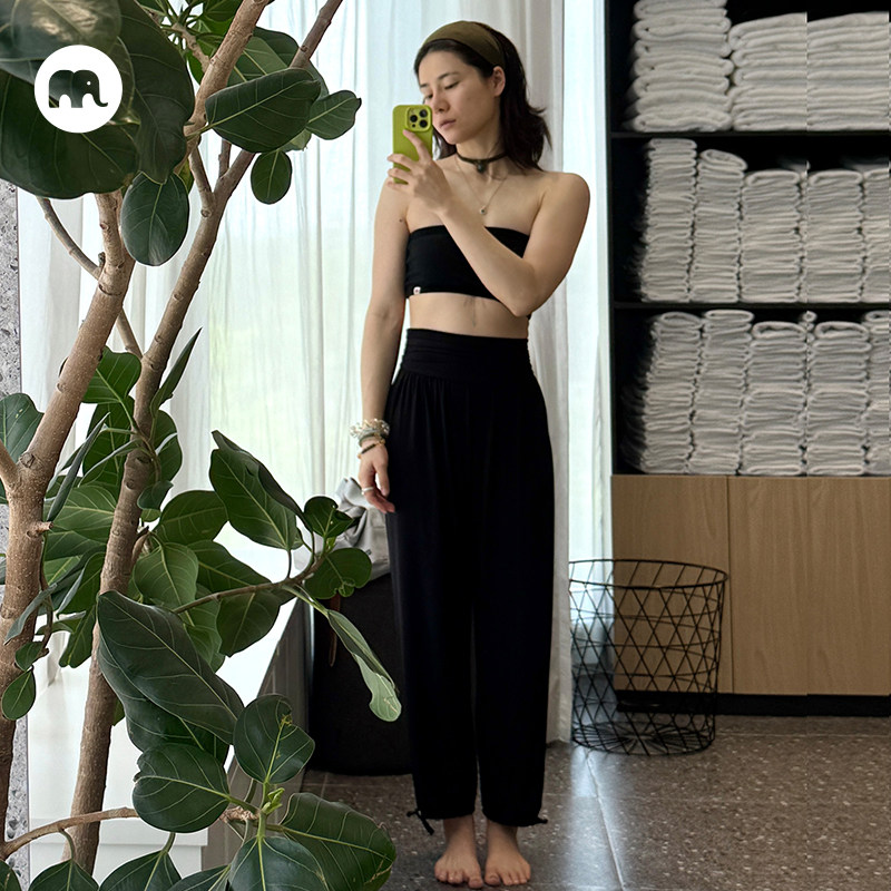 omshan·basic 垂顺两穿堆腰直筒裤 柔软亲肤褶皱轻薄瑜伽长裤,运动/瑜伽/健身/球迷用品,瑜伽长裤,淘宝优惠券,粉丝福利购,淘宝优惠卷