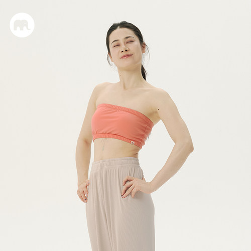 omshan·namaste 短款抹胸 基础款一字瑜伽运动裹胸背心带胸垫