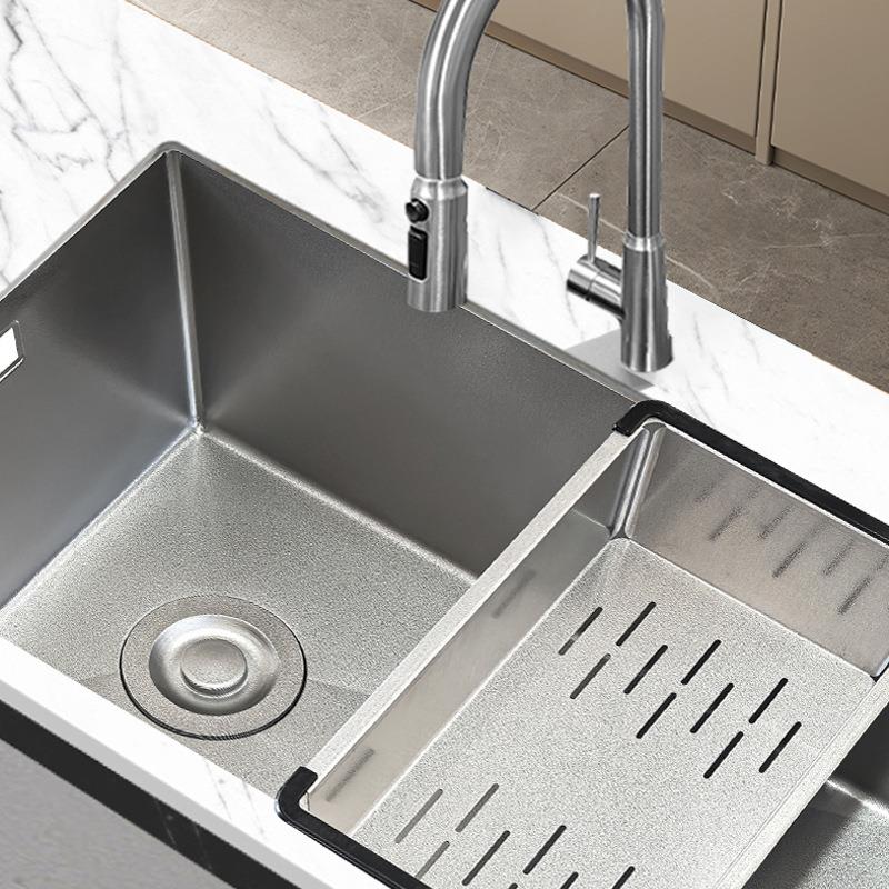家用极简窄边大单槽304材质加厚1.0不锈钢水槽台下盆性价比高款