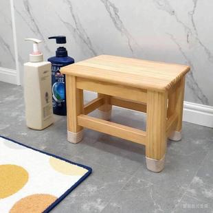 浴室凳防水洗澡凳防滑木凳家用实木小方凳踩脚凳孕妇洗澡凳叠放凳