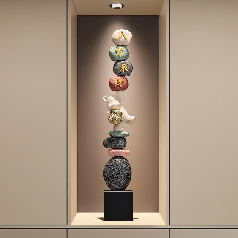 时来运转落地高级感摆件入户玄关八方来财客厅电视柜乔迁新居礼物