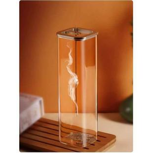 黑胡桃倒挂香插玻璃香座 木质倒挂式香插创意实木檀香摆件