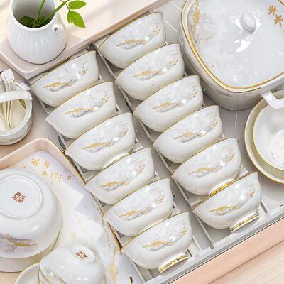 景德镇2025新款餐具套组碗盘高颜值乔迁新居陶瓷碗具碗碟套装家用