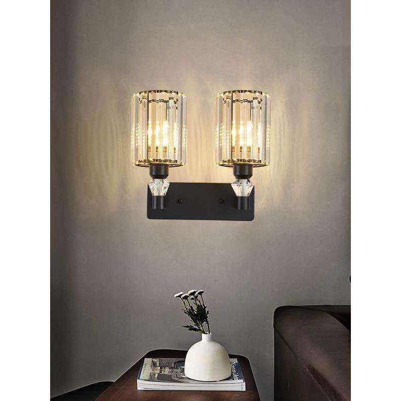 北欧现代水晶壁灯轻奢个性卧室床头灯单头客厅电视背景墙楼梯灯具