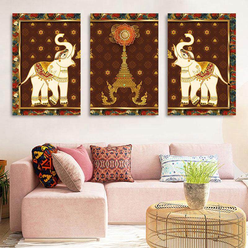 泰式风格海报泰国大象壁画SPA水疗装饰画足浴按摩店装修墙贴贴纸,家居饰品,现代装饰画,淘宝优惠券,粉丝福利购,淘宝优惠卷