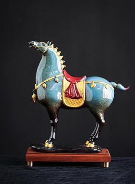 新中式招财马摆件马到成功客厅书柜工艺品办公室桌轻奢高档装饰品