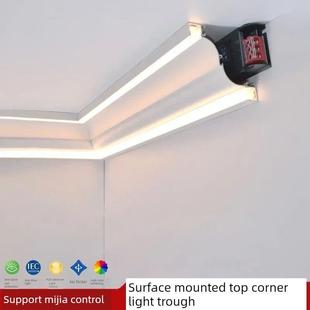 明装洗墙灯带回光石膏免吊顶反光灯槽客厅室内顶角线灯洗顶线灯