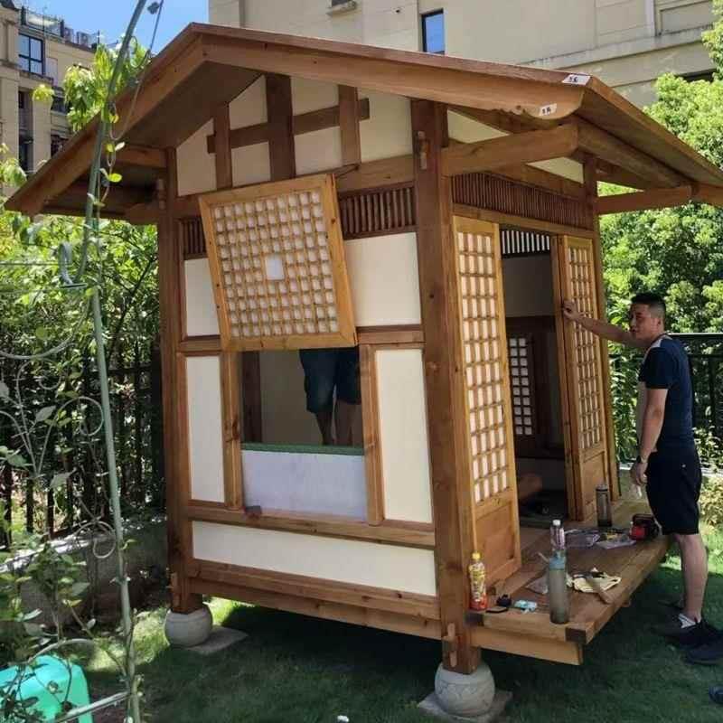 木屋房子定制民宿户外移动网红木屋别墅防腐木小房子公园售货亭