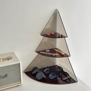 玖楼 桌面转角置物架化妆品收纳盒香水压克力收纳层架餐桌墙角杯