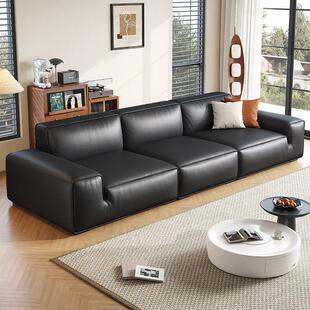 帝乐曼大黑牛真皮沙发客厅大小户型黑色豆腐块沙发新款政府补贴