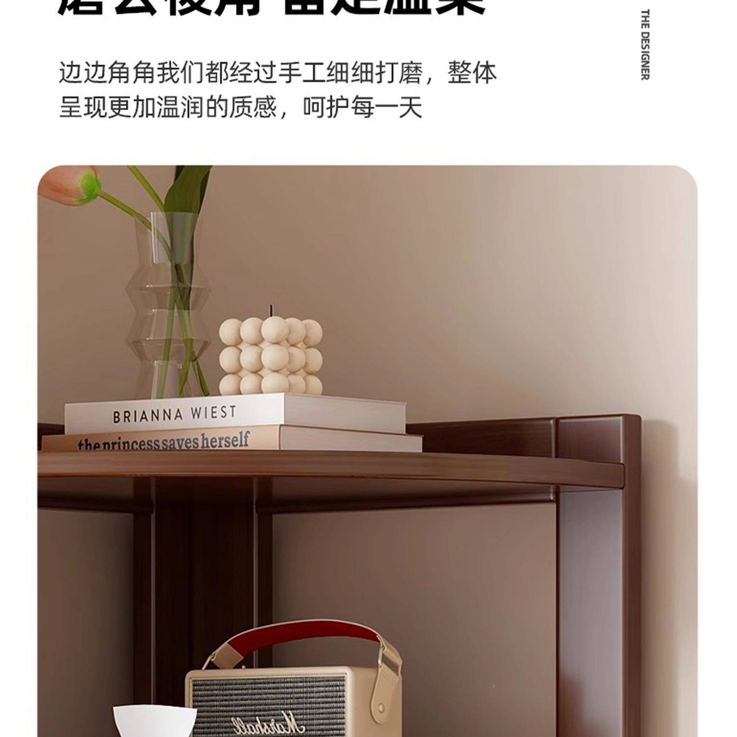 实用木转角柜家客式厅墙角中F99M66JJ置物小架子卧室门后书房多层
