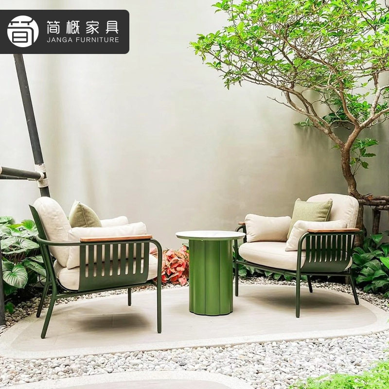 别墅庭院沙发休闲花园阳台茶几组合户外露台防水防晒金属沙发家具