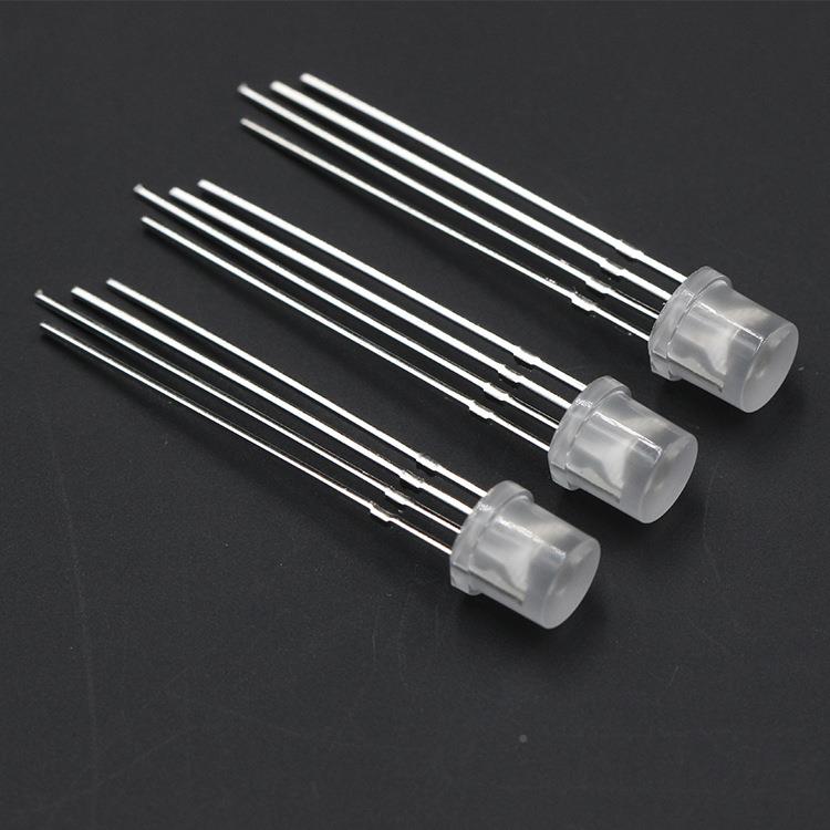 好莱光F5/5m平头四脚全KTL彩RGB发高灯珠共阴m共阳直插亮LED光二