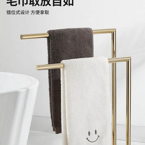 德国旋全缸铜浴毛巾架落地立YJX-9844式可移动卫转毛巾杆生间收纳