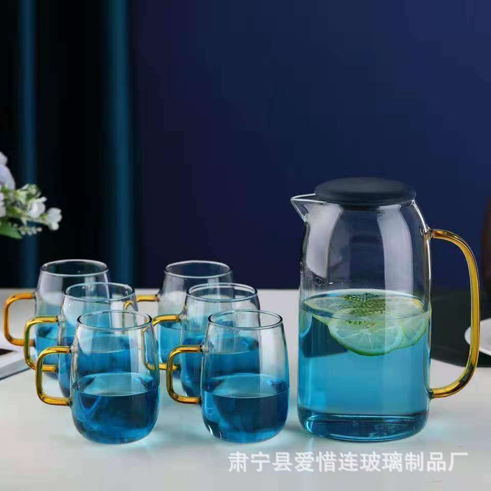 食品级耐高温玻璃冷水壶加厚云石壶家用大容量果汁扎壶套装凉水壶