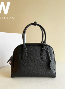 Row风india保龄球公文包轻奢小众高级感手提包女波士顿包真皮女包