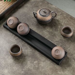 乌金石架子茶杯架沥水杯托家用茶道配件架置物架沥水功夫茶具杯架