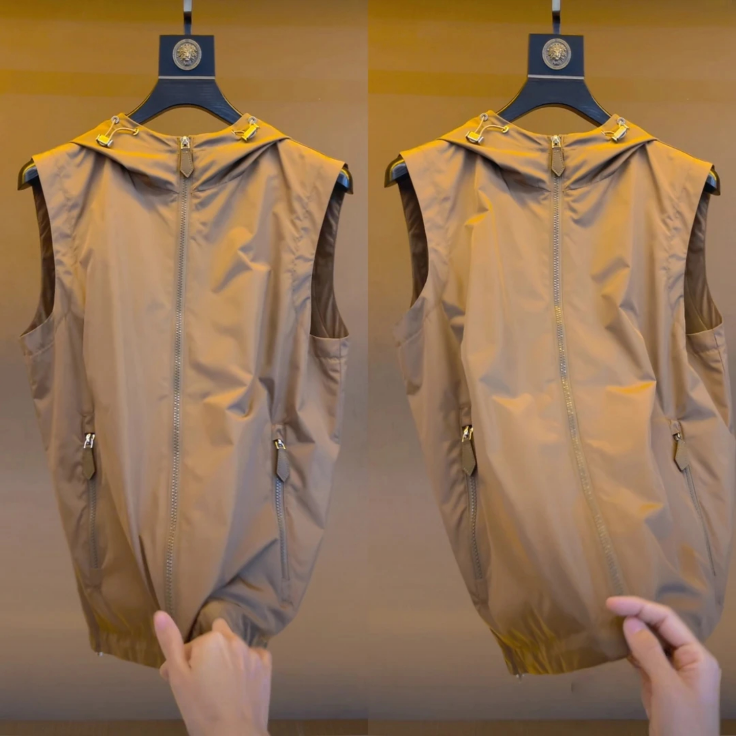 加贝洋春季新款商务休闲连帽马甲男士休闲百搭拉链无袖极简风外套