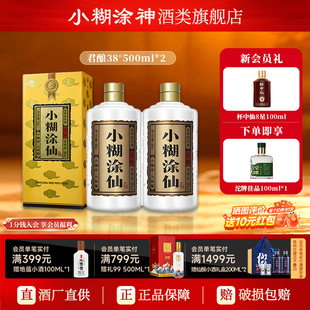 浓香型白酒送礼自饮宴会小酌正品 小糊涂仙君酿38°度500ml 2瓶装