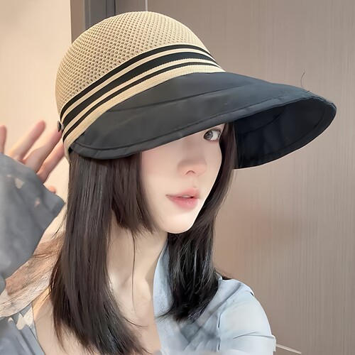 夏季镂空透气防晒遮脸渔夫帽子女