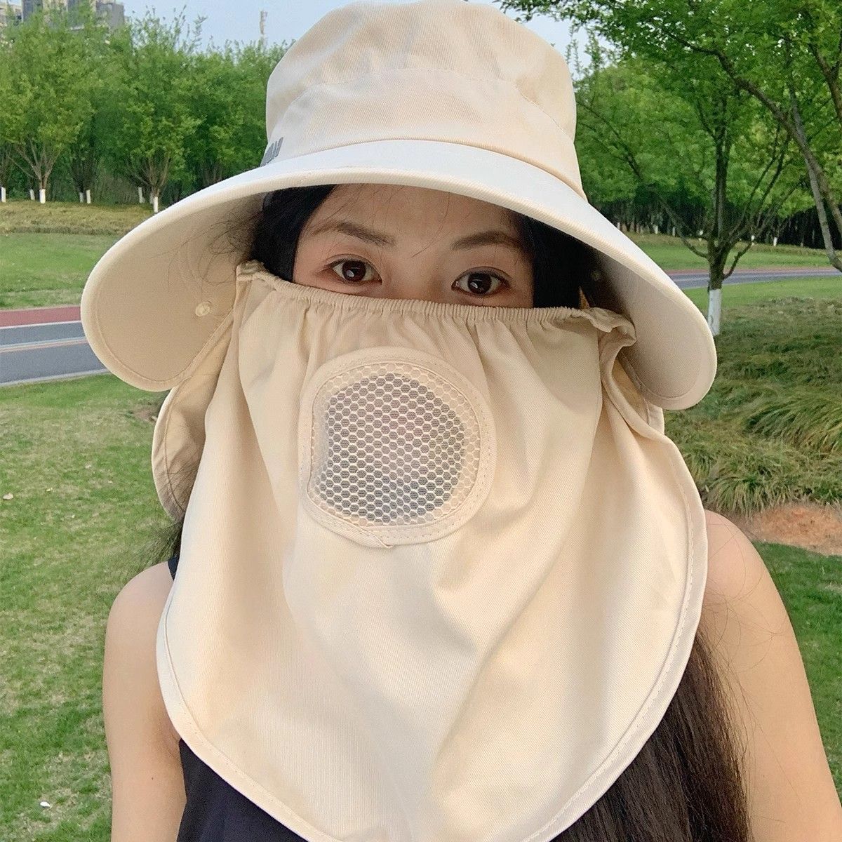 2025户外全脸防晒帽遮脸护颈一体