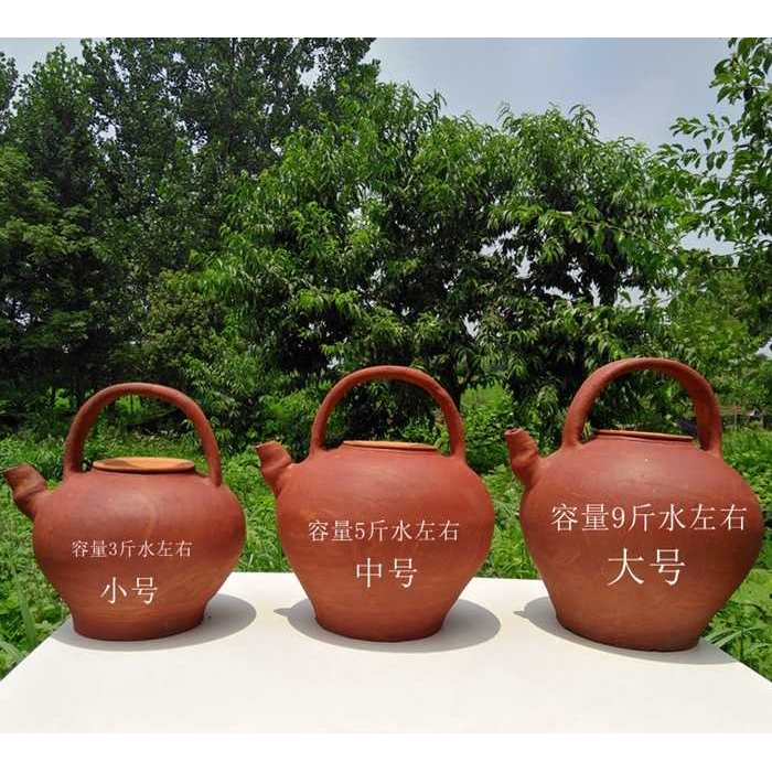 ?湖北三皮罐茶壶 土泥茶壶  大叶子老式夏天凉茶壶 凉水壶