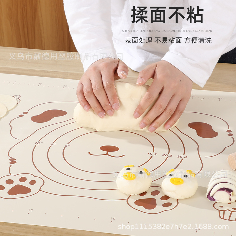硅胶揉面垫防滑擀面垫食品级卡通