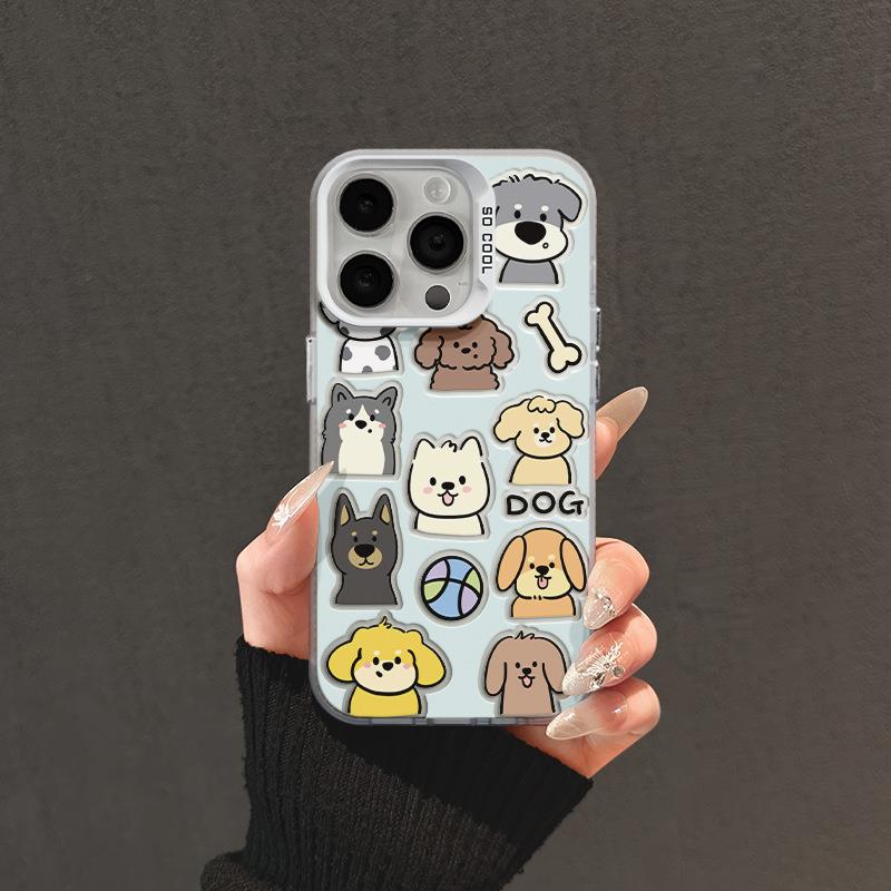 小狗头像适用苹果16pro手机壳iphone15可爱小狗14promax卡通13plus创意个性12彩银11女性适用16promax超火ins