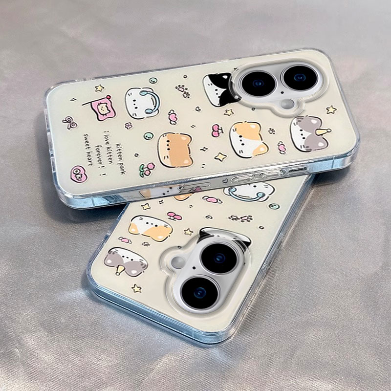 适用苹果16手机壳iPhone15Promax新款ip14耳机13猫咪12Pro大孔11防摔保护套Xsmax个性创意8plus二代SE2全包边