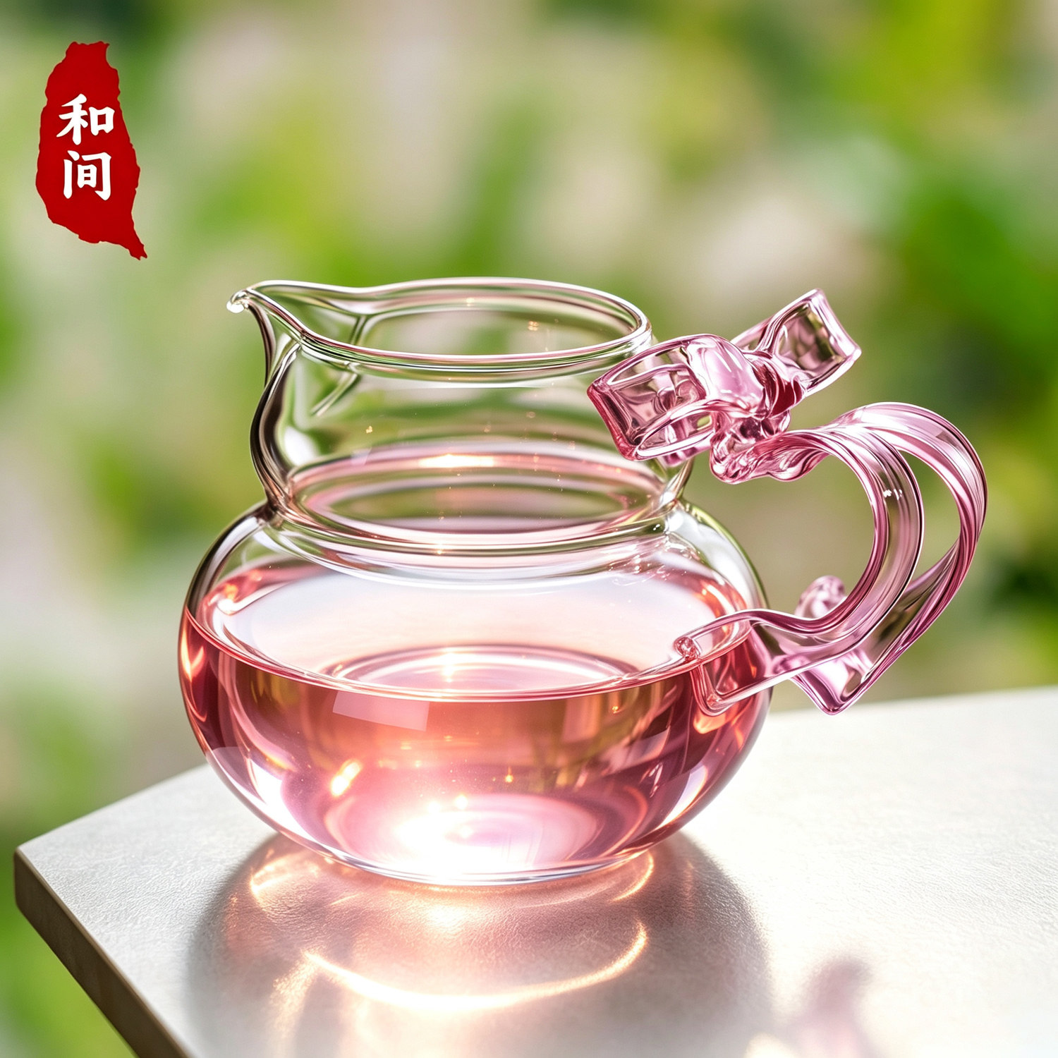 蝴蝶结耐高温玻璃公道杯女士专用图片