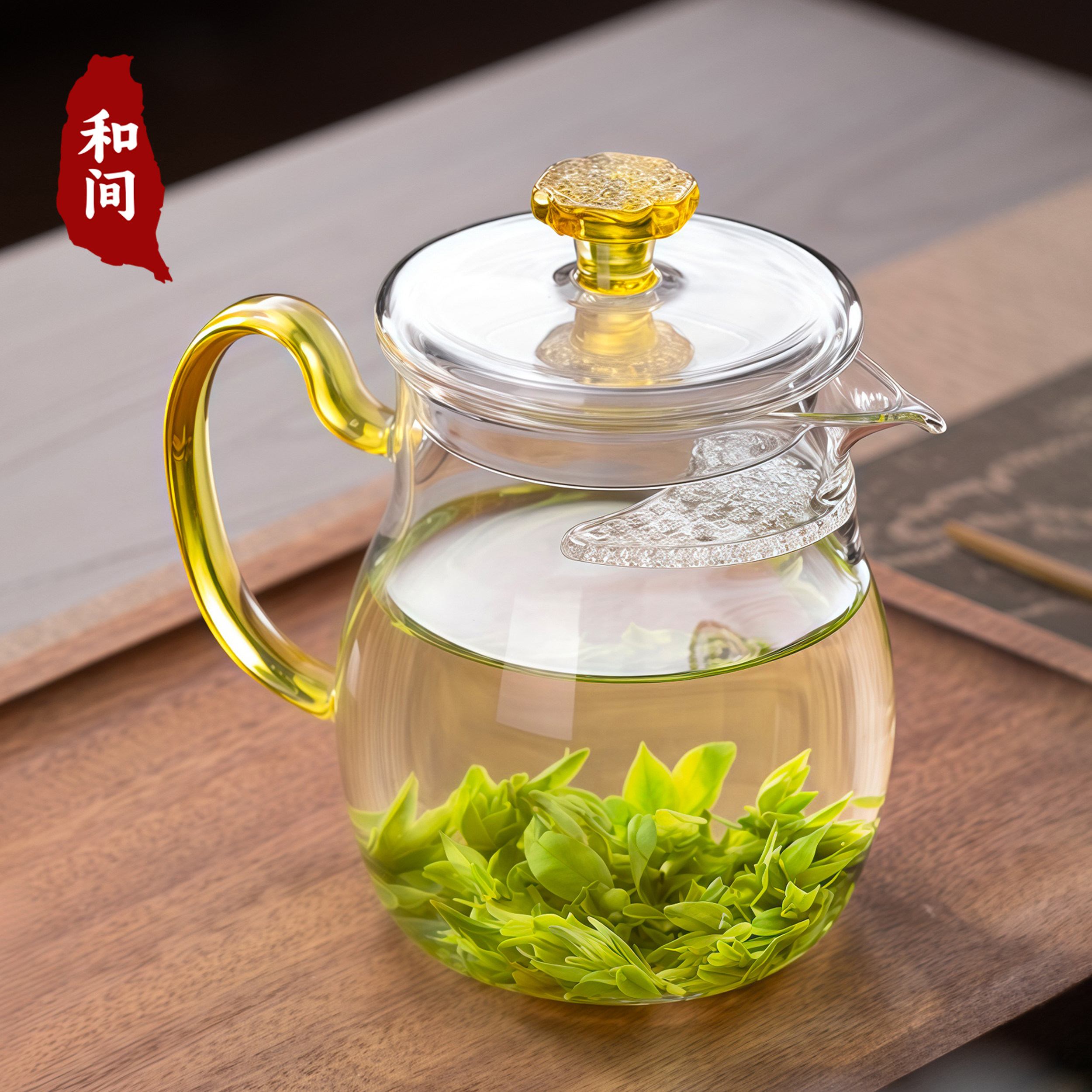 耐热过滤一体玻璃家用月牙公道杯图片