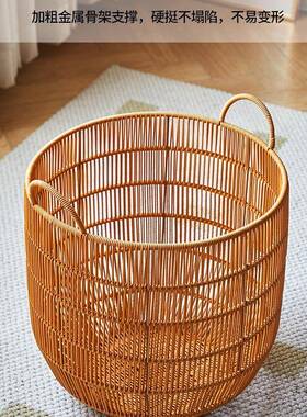 高编颜值轻奢藤仿脏衣篮家用脏间衣篓酒店洗衣脏衣服收纳F97J85S7