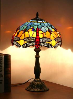 厂直ZC-TT054灯供欧式复古温馨卧室厅床头台客书房吧台红色蜻蜓灯