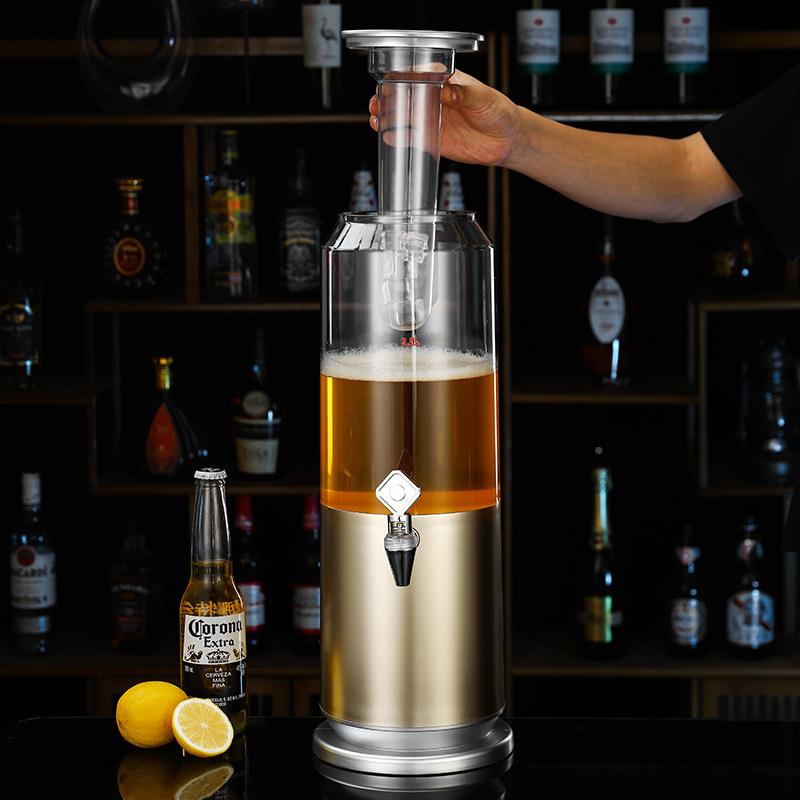 酒炮H202发光可乐桶扎啤桶酒炮桶商用酒酒吧带龙头网红啤酒3升扎L