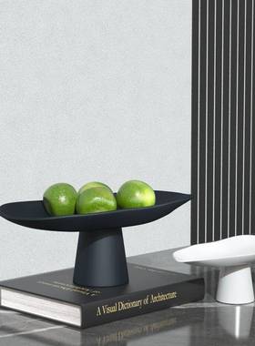 ltao7314天台网华莲2025红款简约风黑色陶瓷高脚水果盘品甜点爆心