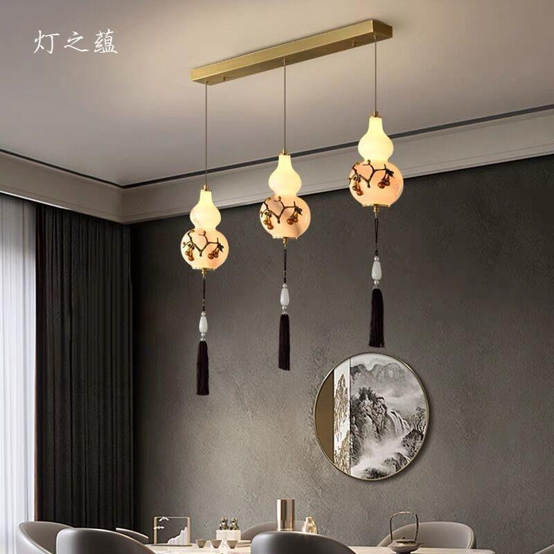 吧台小吊灯新中式客厅餐厅楼梯间别墅吊灯饰中国风禅意圆款吊灯具
