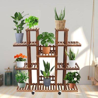 新款造型碳化多客层绿萝多肉养ZIJ花架盆厅阳台粗加花置物架