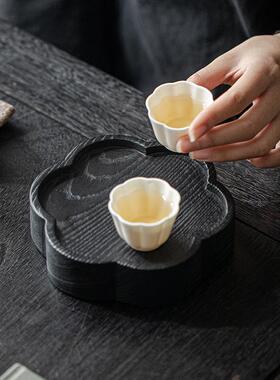 木炭烧壶承实木整木QKA蜡干泡茶台白茶托干盘养壶垫茶承泡盘