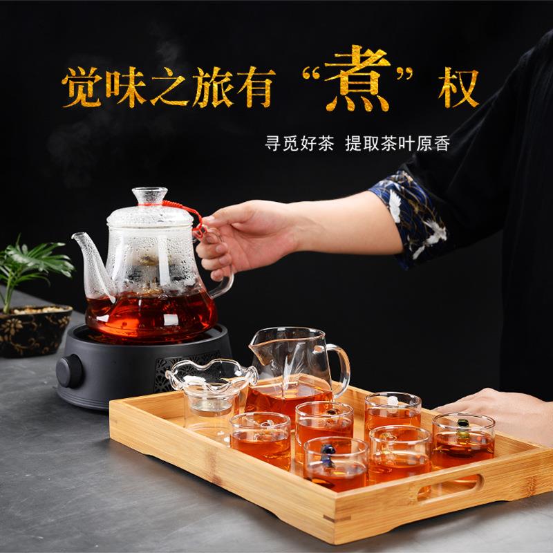 全玻璃蒸器煮茶煮器普养洱黑茶电茶陶炉侧把玻璃生ZCQ889壶茶壶茶
