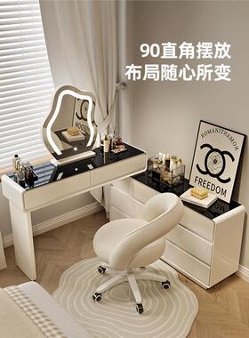 薄极窄30柜cm梳妆台一NEA体斗卧室床尾柜超窄化妆台奶油风小收超