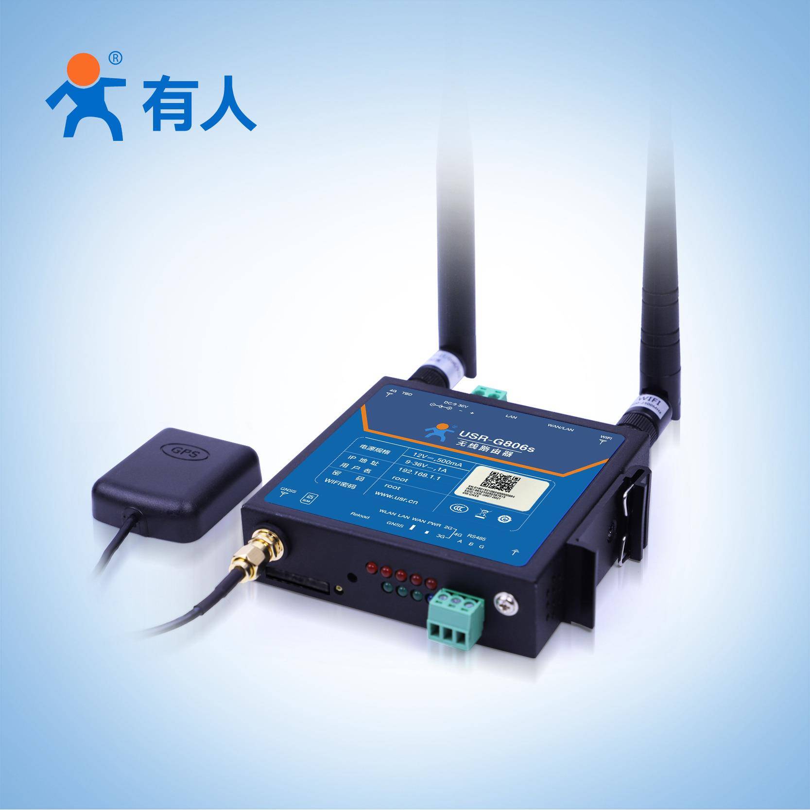 有人带S串口高性能无工业线4G路USR-G806由器GNSS实时定位UR-G806