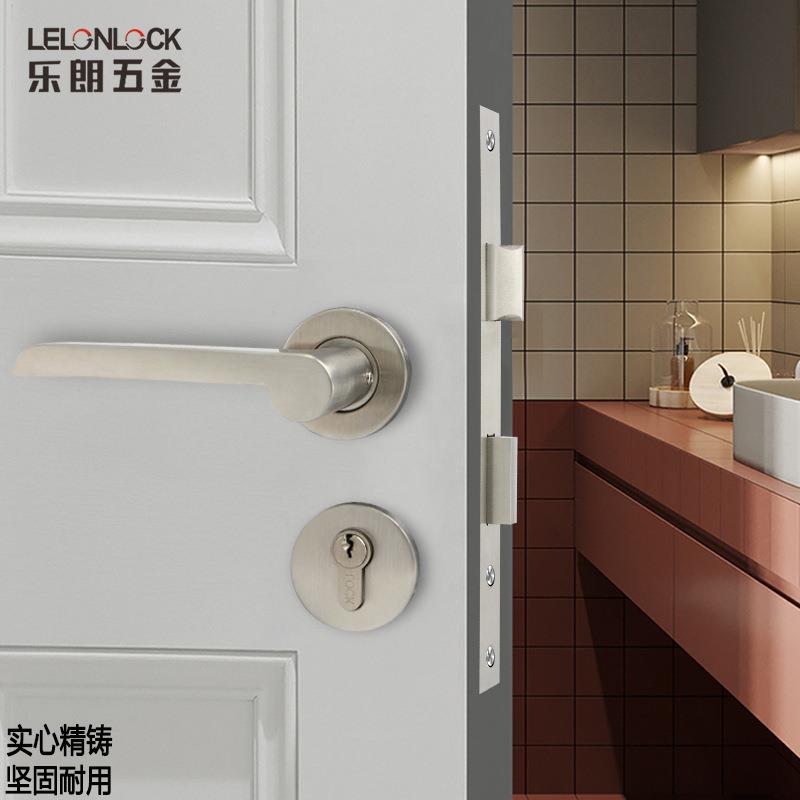 工厂30钢4不锈分体锁RST-28+R火防室门把手内门锁卧室房门执手锁