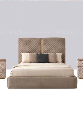 约RUGIAN意大利现XVP代O奢轻卧室布艺皮革床卧室简实木成套家具斗