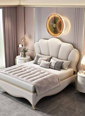 式轻奢双实木ZG-66365床现代简1.8米人床公主床主卧室储物美家具