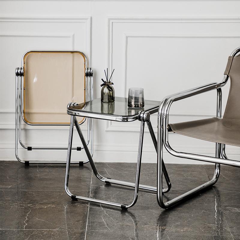 可折叠时透明小茶几家用尚亚边无品牌/克力矮子网红拍照搭桌配家