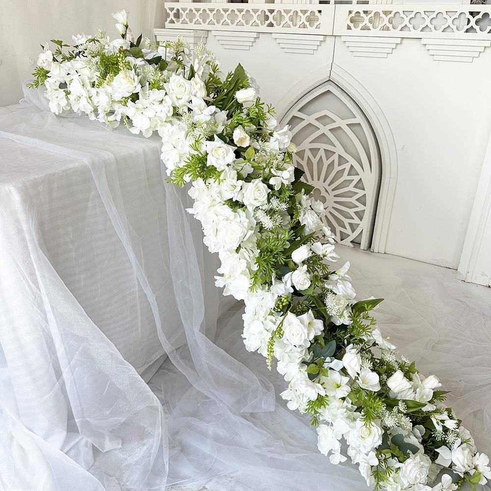白置绿色系拱花门仿真花束TOA摆件布新婚礼装饰款假舞台迎宾背景